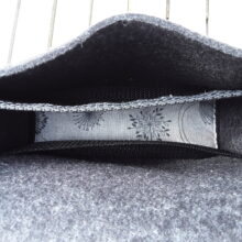 Ledertasche Quadrat schwarz – Bild 2