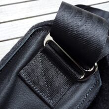 Ledertasche Quadrat schwarz – Bild 4